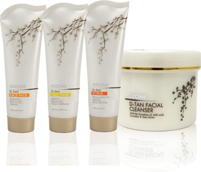 OZONE Tan Removal Face Care Combo - D-Tan Face Pack 100 G + D-Tan Face Scrub 100 G(4 Items in the set)