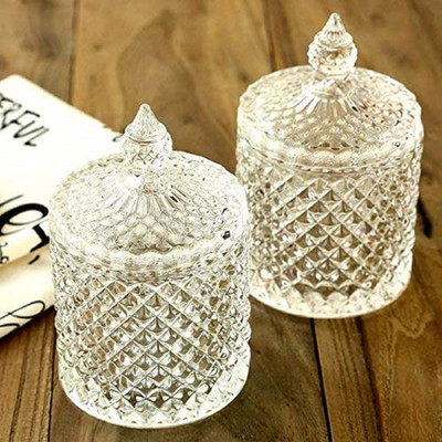 K AND D BROTHERS Glass Cookie Jar  - 330 ml(Pack of 6, Clear)
