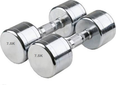 HACKERX Premium Quality Steel Dumbbell (7.5KG *2) Fixed Weight Dumbbell(15 kg)