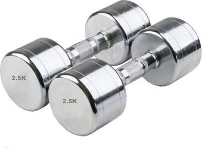 Kiraro Premium Quality Steel Dumbbell (2.5KG *2) Fixed Weight Dumbbell(5 kg)
