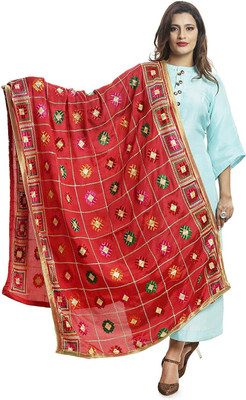 Radha Madhav Enterprise Chiffon Embroidered Women Dupatta