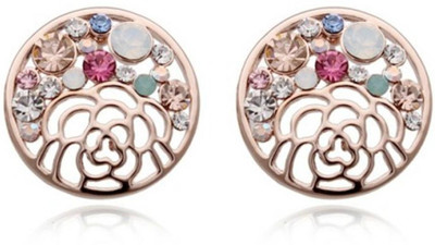 Tinera Trends Multicolored round Crystal Alloy Stud Earring