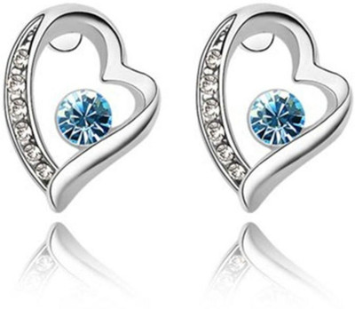 Tinera Trends Different heart with crystals Crystal Alloy Stud Earring