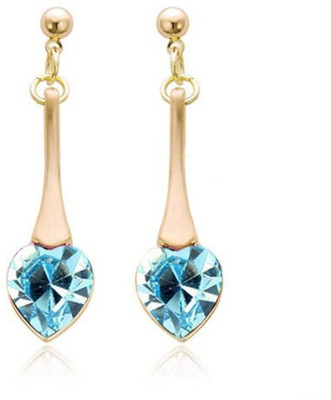 Tinera Trends Crystal heart drop Crystal Alloy Drops & Danglers