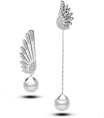 Tinera Trends Pearl wings Cubic Zirconia Alloy Drops & Danglers