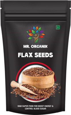 Mr Organik Flax Seeds 500Gm - Fibre Rich Alsi Seeds, Premium Raw Flax Seeds for Weight Loss, Diet Snack Pack Of 1 Golden Flax Seeds(500 g)