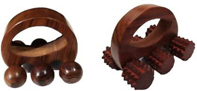 Voody VY0158 Wooden Back Massager Roller Massager(Brown)