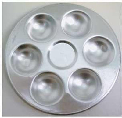 Sabahz Trading alumium 6 Paint Wells Palettes(Set of 1, Silver)