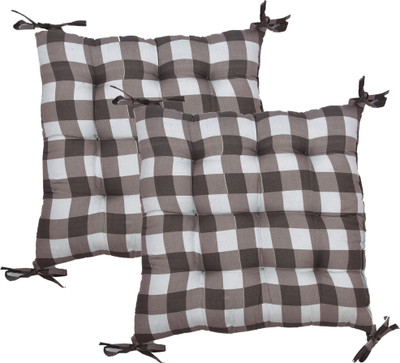 RRC Microfibre Geometric Chair Pad Pack of 2(Grey)