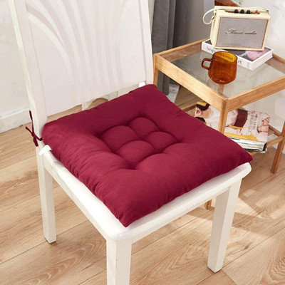 jy Microfibre Solid Chair Pad Pack of 2(Maroon)