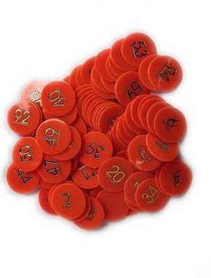 Bal samrat Plastic Orange Numerical Token/Coin Token No.1 to 500)(500 Pieces)