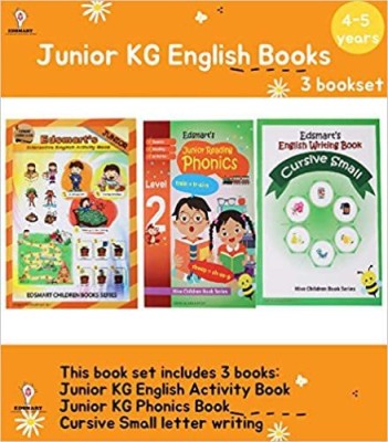 Junior KG English Book Set (3 Books)- English Activity Book 4+ Years/ Kindergarten English Cursive Writing CBSE / LKG Phonics Book/ Teaches Letter Sounds, Digraphs Reading, Vowels, Opposite (With Instructions) Paperback(Paperback, EDSMART EDU SERVICES PRIVATE LIMITED)