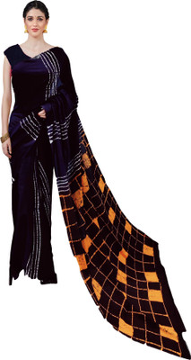 Pinkcity Trade World Printed, Color Block, Blocked Printed Daily Wear Pure Cotton Saree(Blue)