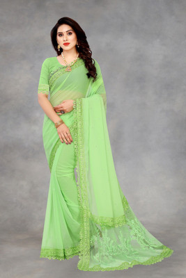 Julee Embroidered Bollywood Georgette Saree(Light Green)