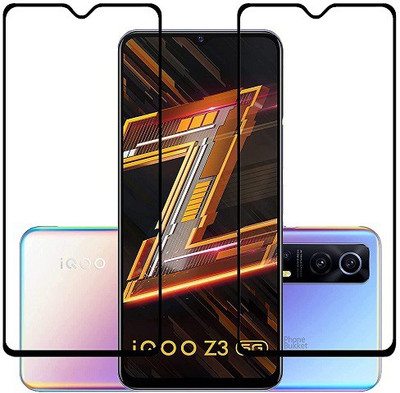Bodoma Edge To Edge Tempered Glass for iQOO Z3, Vivo iQOO Z3 Pack of 2(Pack of 2)