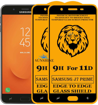 SUNSHINE Edge To Edge Tempered Glass for Samsung Galaxy J7 Prime(Pack of 2)