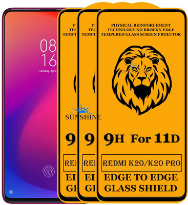 SUNSHINE Edge To Edge Tempered Glass for Mi K20(Pack of 3)
