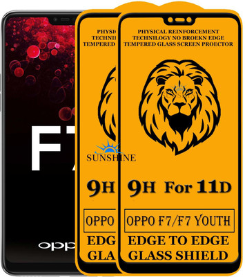 SUNSHINE Edge To Edge Tempered Glass for OPPO F7(Pack of 2)