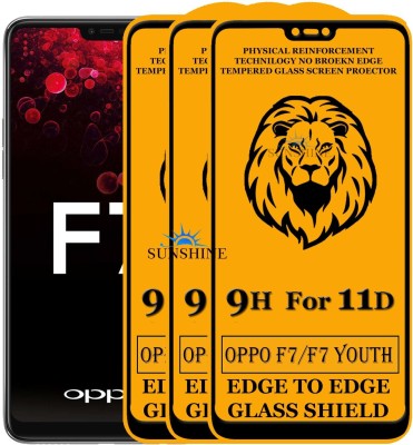 SUNSHINE Edge To Edge Tempered Glass for Oppo F7 Youth(Pack of 3)