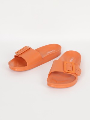 Ginger by Lifestyle Women Slides(Orange , 4)