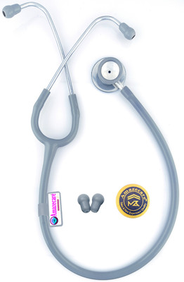 AMAZECARE BR-STH-02 Dual Head Aluminium Chest Piece With Brass Ring Cardiology Stethoscope with Premium Quality Latex Free PVC Tube For Doctors, Nurses, Medical Student & Physician Dual Head Aluminium Chest Piece Stethoscope Stethoscope(Grey)