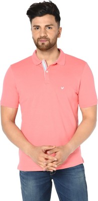 Blackberrys Solid Men Polo Neck Pink T-Shirt