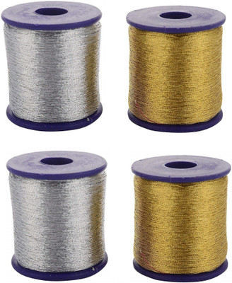 snehatrends gold, silver Thread(100 m Pack of4)