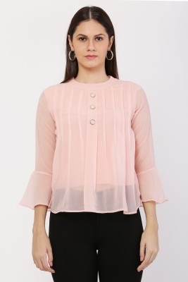 REESE Casual Embroidered Women Pink Top