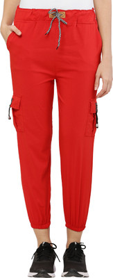 AASHYA Solid Women Red Track Pants