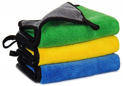 Nimeka Microfiber Vehicle Washing  Cloth(Pack Of 3, 400 GSM)