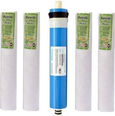 PRS SAFE GUARD Vontron,membrane with 4 pcs Pureit Spun filter used domestic RO water purifier Solid Filter Cartridge(0.005, Pack of 5)