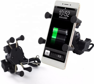 Everythiing Mobile Holder X grip Bike Mobile Holder(Black)