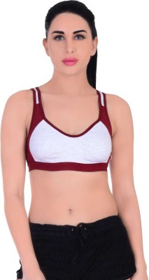 DRAXSTAR BOBY Women Sports Non Padded Bra(Maroon, White)