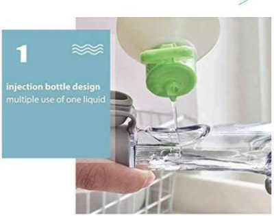 Triangle Ant Plastic tank for clean liquid, push the button to make clean liquid come out whiling cleaning dishes. Hole design on handle is convenient to hang it on wall or other places when not in use, easy to store. The cleaning brush is simple and easy to use, the cleaning fluid into the cleaning