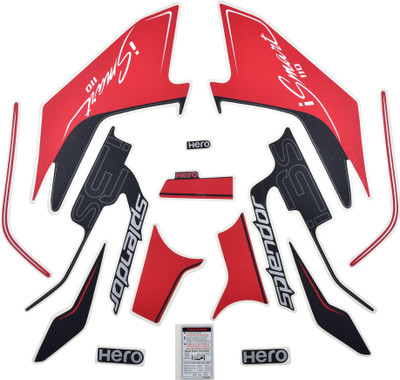 HRBull Sticker & Decal for Bike(Red, Multicolor)