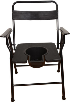 Varietytone Foldable Commode & Showert Chairs With Pot (Blue) Commode Chair(Black)
