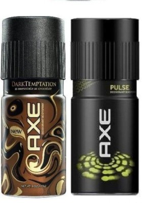 AXE Dark Temptation And Pulse Deodorant Combo (Pack Of 2) Deodorant Spray  -  For Men(150 ml, Pack of 2)