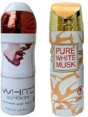 St. Louis WHITE LONDON , PURE WHITE MUSK Body Spray  -  For Men & Women(400 ml, Pack of 2)