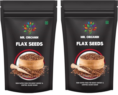 Mr Organik Flax Seeds - Fibre and Omega-3 Rich Superfood - 200 Gm(Pack of 2x100 gm) Golden Flax Seeds(200 g, Pack of 2)