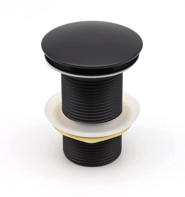 InArt Black matt Finish Pop-up Brass Basin Drainer/Waste Coupling/Waste Kit for Bathroom Wash Basin/Vessel Sink 5 Inch Brass Full Threaded Pop Up Waste Coupling 32 MM Flush Valve Faucet(Vessel Installation Type)