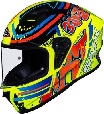 SMK STELLAR GRAFFITI Motorbike Helmet(Red, Orange, NEON)
