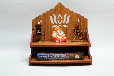 Rudrax Mandir Pooja Room Home Decor Office Carving Design Wooden Temple with Easy Hang Hook Hold Art. Engineered Wood Home Temple(Height: 27.5, DIY(Do-It-Yourself))