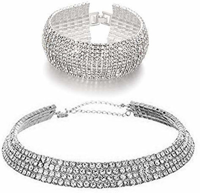 YouBella Alloy Silver Jewellery Set(Pack of 1)