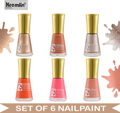 Kremlin (KRM-NPCMB6-6259) - KN11 - Multicolor Nail Paint - 10 ml Each Multicolor(Pack of 6)