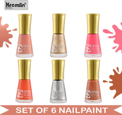 Kremlin (KRM-NPCMB6-6381) - KN11 - Multicolor Nail Paint - 10 ml Each Multicolor(Pack of 6)
