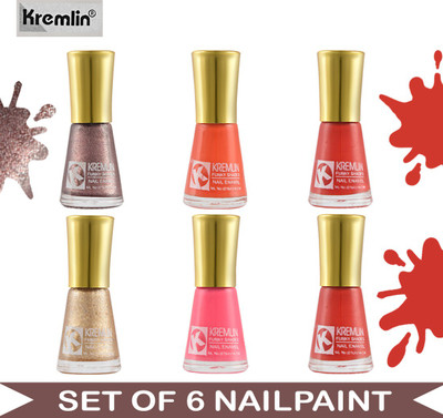 Kremlin (KRM-NPCMB6-6178) - KN11 - Multicolor Nail Paint - 10 ml Each Multicolor(Pack of 6)