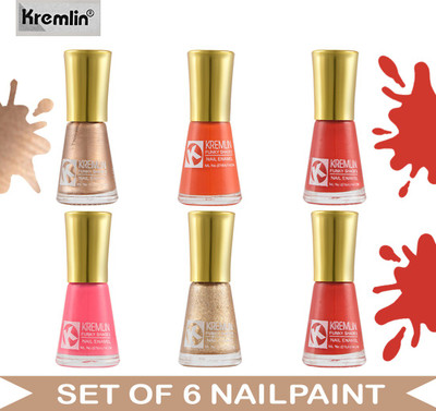 Kremlin (KRM-NPCMB6-6284) - KN11 - Multicolor Nail Paint - 10 ml Each Multicolor(Pack of 6)