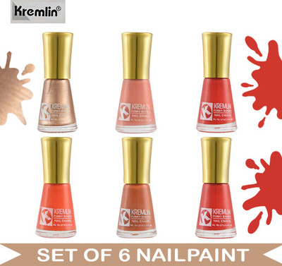 Kremlin (KRM-NPCMB6-6271) - KN11 - Multicolor Nail Paint - 10 ml Each Multicolor(Pack of 6)