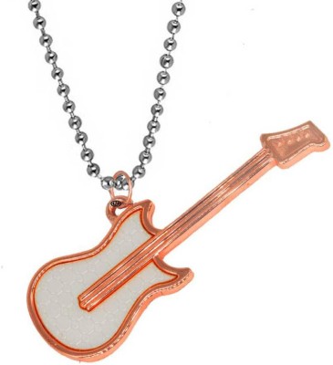 Sullery Beautiful Men's Jewelry Classic Style Music Guitar Locket Rhodium Metal Pendant