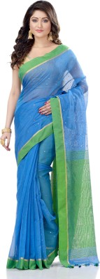Desh Bidesh Striped Handloom Handloom Cotton Linen Saree(Multicolor)